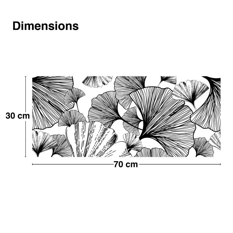 Crédence de salle de bain en PVC floral noir 140x30 cm (en 2 bandeaux) - Gingko - 3