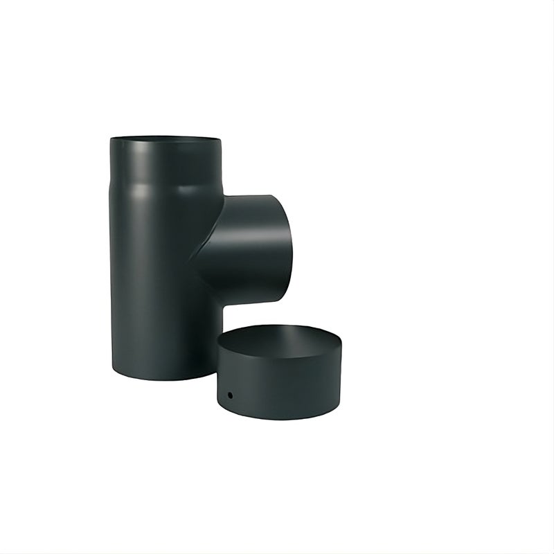 Trójnik + korek spustowy kondensatu czarny-150 mm