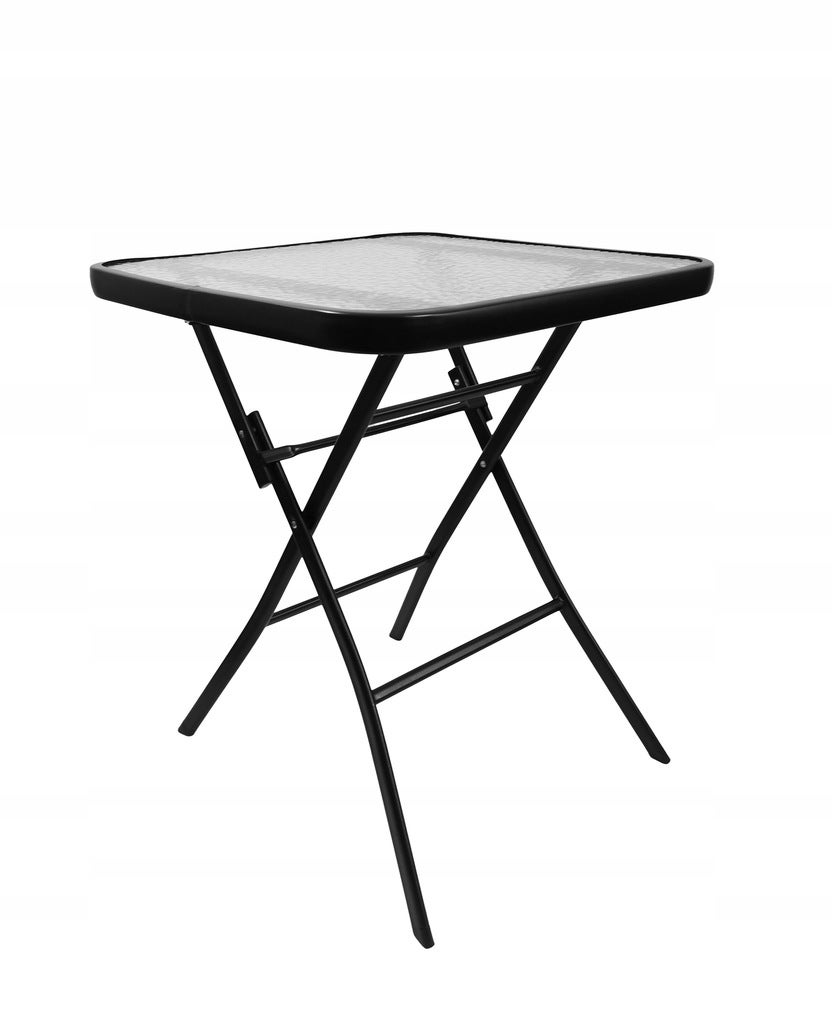 Stół stolik kwadratowy szklany składany Tasos 60x60 do balkonu i ogrodu