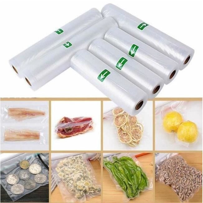 Rouleaux De Sacs Sous Vide Alimentaires Gaufrés - 15/20/25/28/30cm De Large - 6 Ou 15m De Long