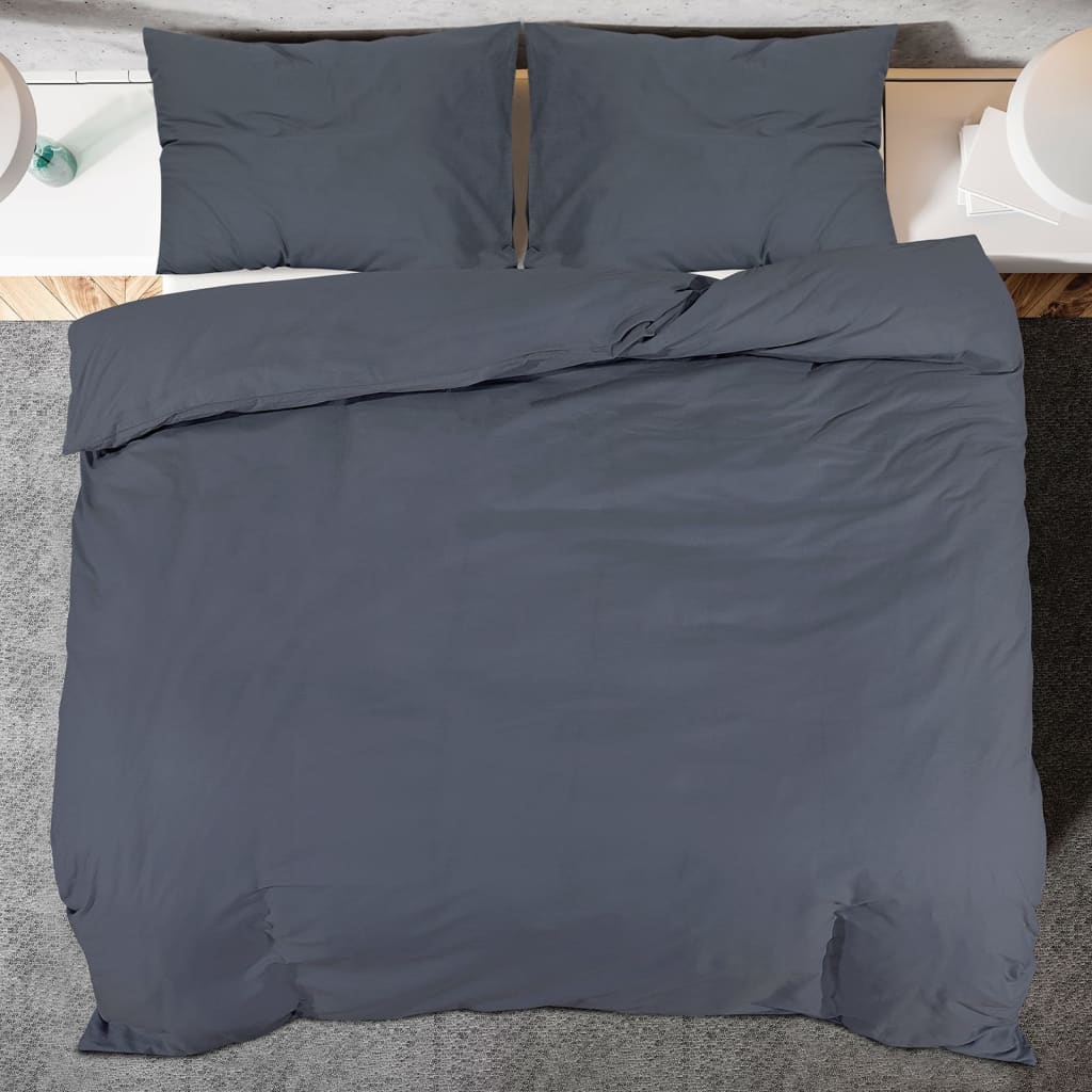 Conjunto de capa de edredom antracite 220x240 cm microfibra - 4