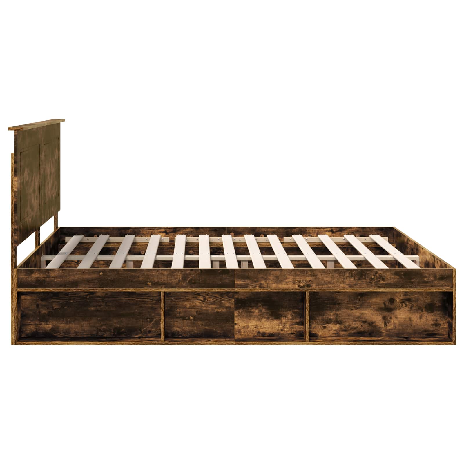 Cadre de lit chêne fumé 180 x 200 cm en bois de pin massif - 8