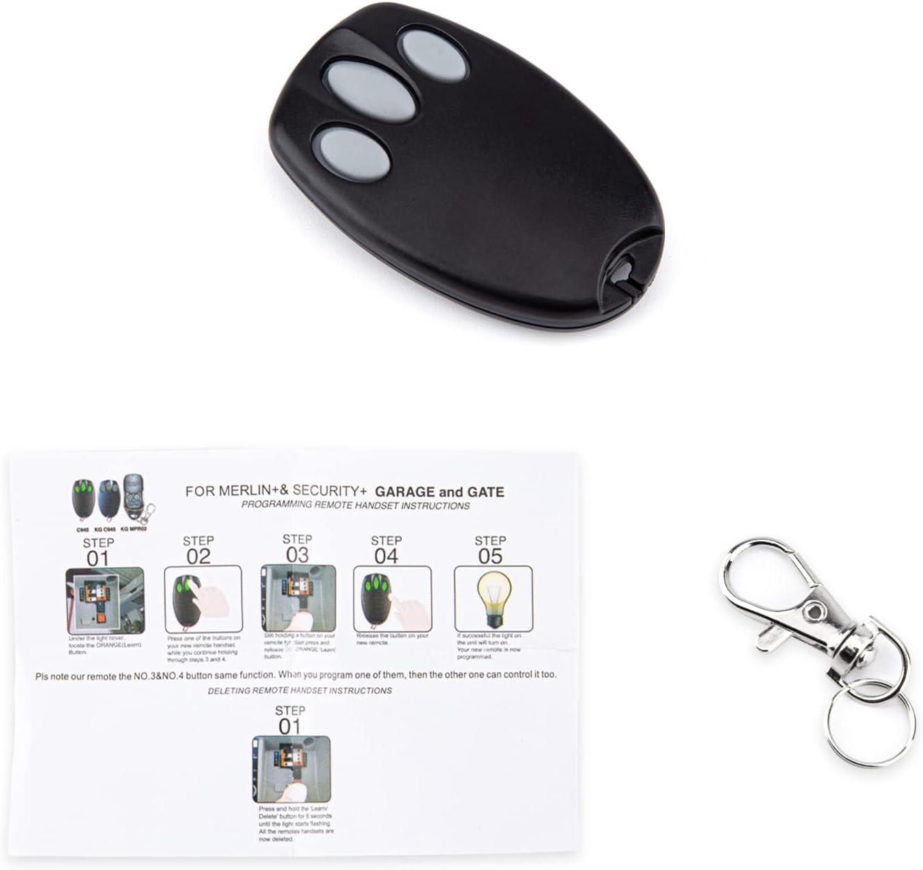 Controle remoto de 433 MHz para porta de garagem compatível com Chamberlain, LiftMaster, Motorlift, Merlin+ – Transmissor de substituição - 6
