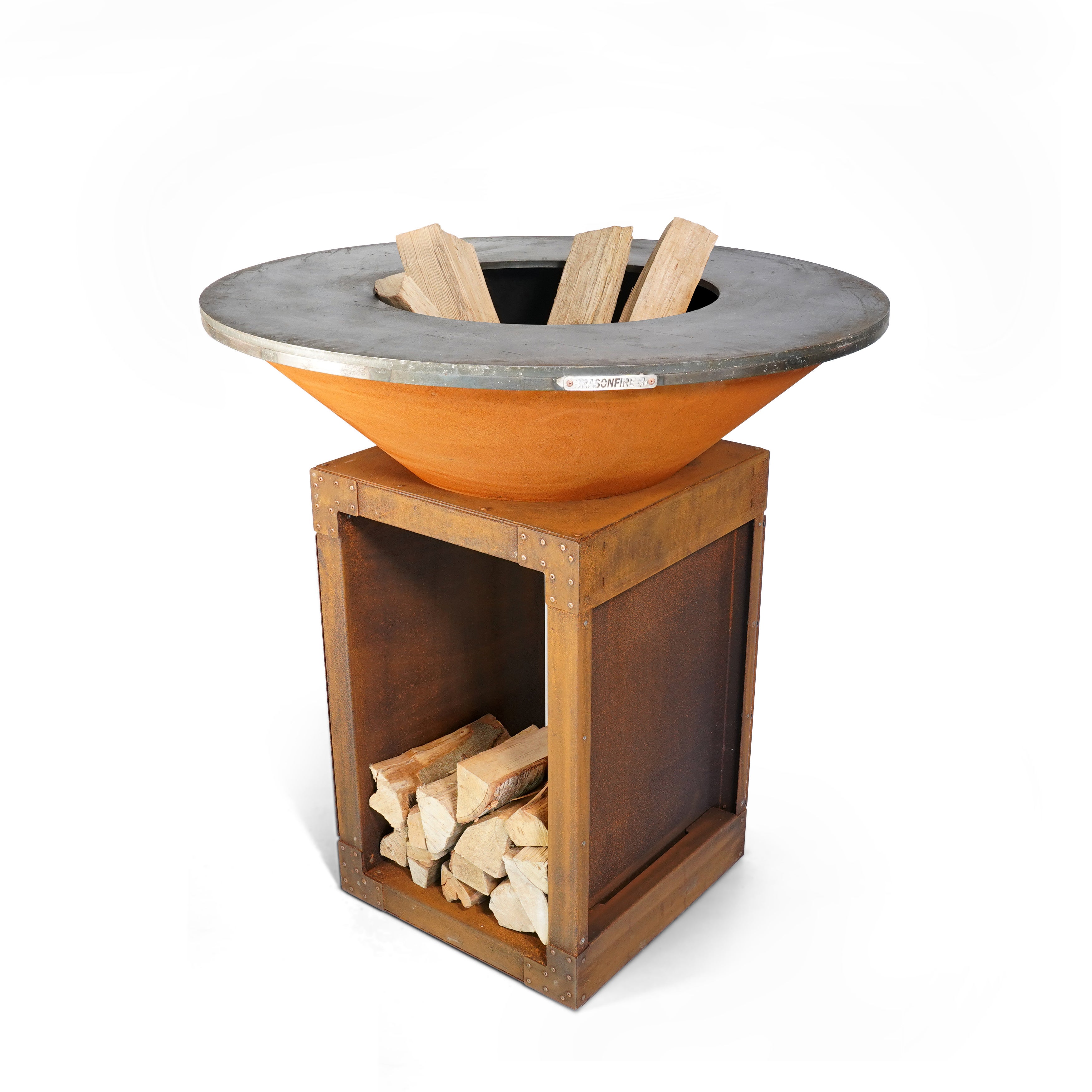 Brasero plancha diamètre 1m - 120kg - châssis haut en acier corten et plancha en acier alimentaire de 12mm - 3