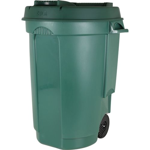 Poubelle extérieure avec roues et poignée 110 litres - Vert - 6