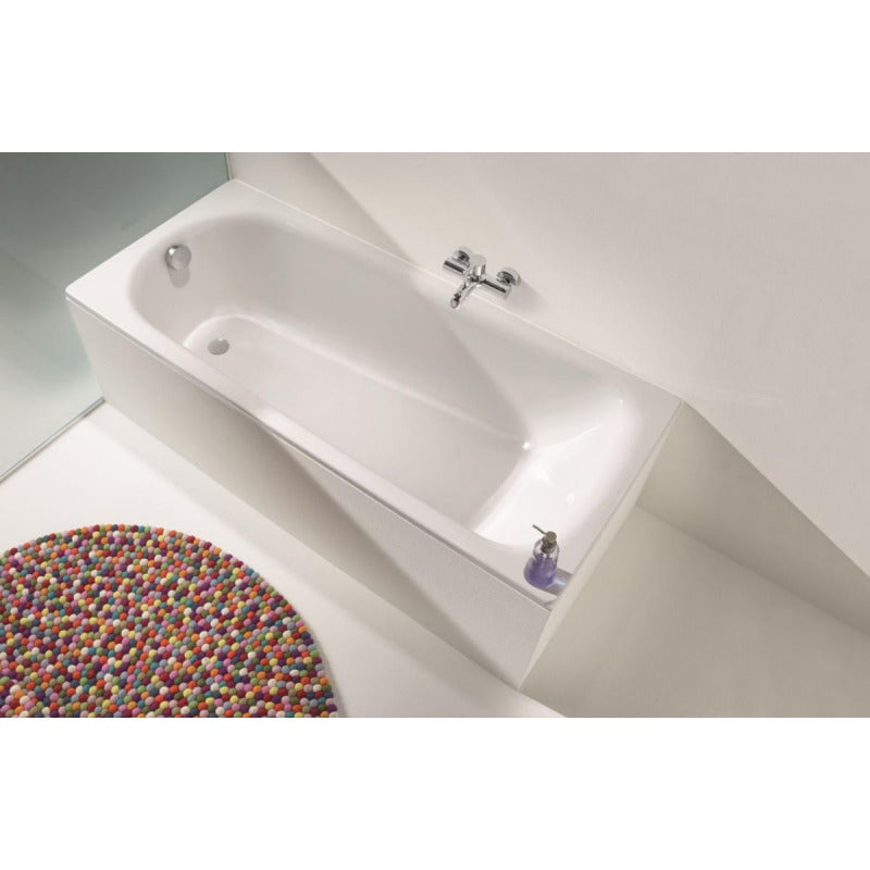 Eurowa Baignoire droite avec pieds 170 x 70 cm en acier émaillé, Blanc alpin (119800010001-SET) - 4