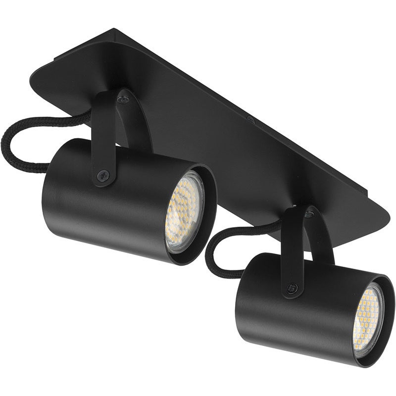 Reflektor sufitowy spot natynkowy Kamera listwa czarny 2xGU10x25W wym: 14 x 29 x 13 cm metal SIGMA