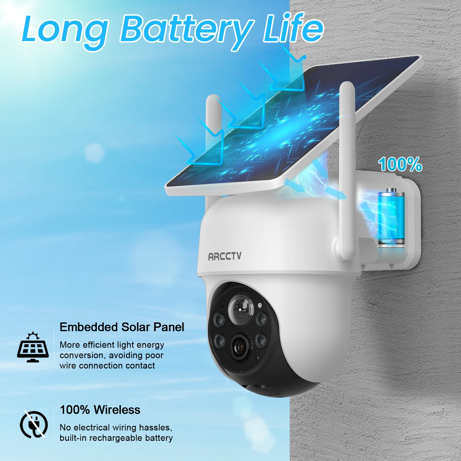 Kit de Caméras de Surveillance Extérieures, Caméra Solaire WiFi Extérieure, sans Abonnement, Surveillance Humaine, 360° PTZ,4 Caméras +Station de Base - 11