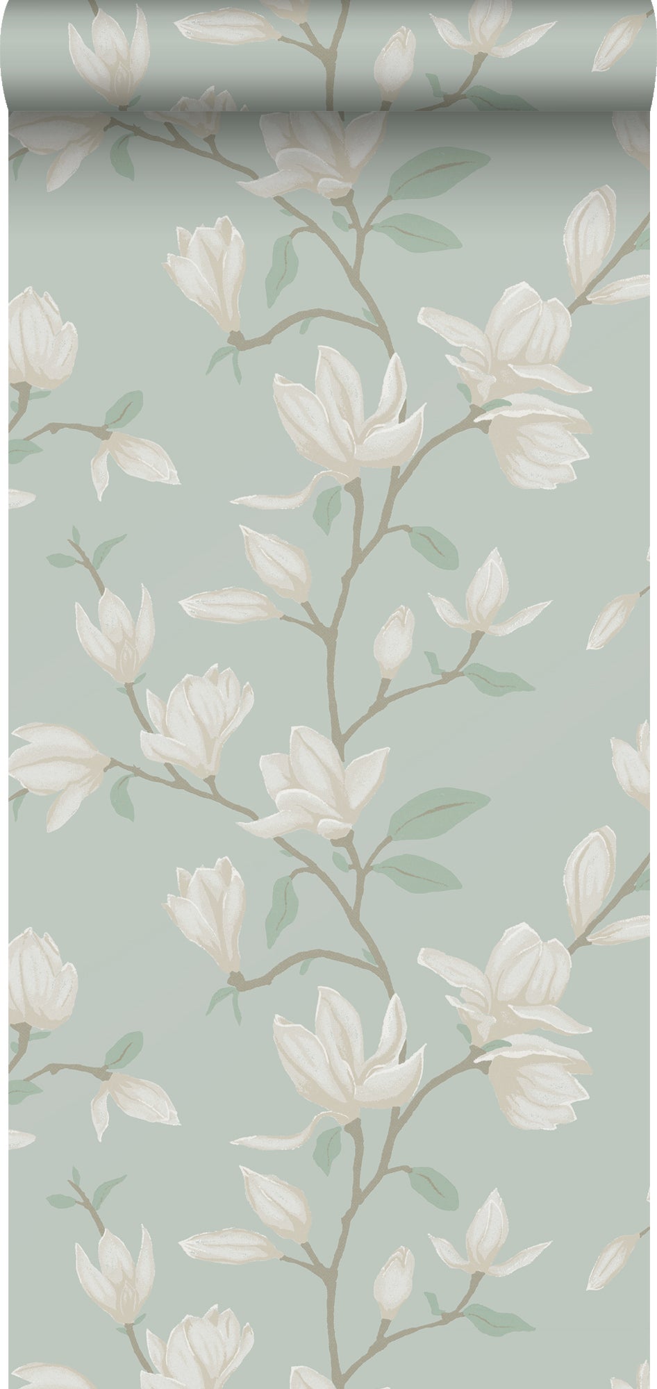Tapeta magnolia seledynowym - 53 cm x 10.05 m - ESTAHOME