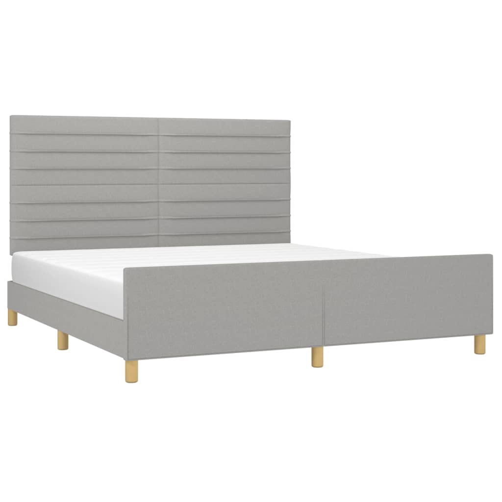 Cadre de lit sans matelas gris clair 180 x 200 cm en tissu - 3