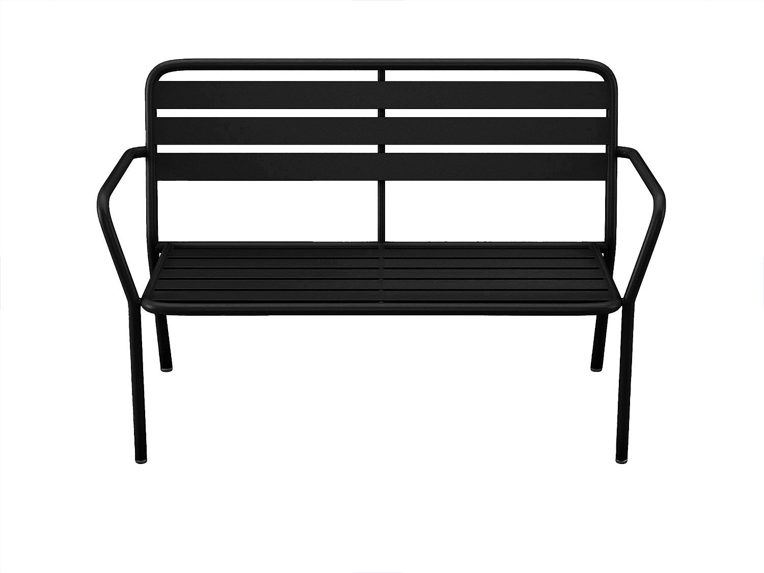 Ławka ogrodowa z metalu - Czarny - MIRMANDE marki MYLIA