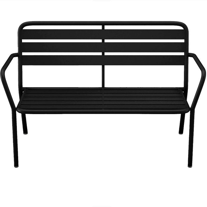 Ławka ogrodowa z metalu - Czarny - MIRMANDE marki MYLIA