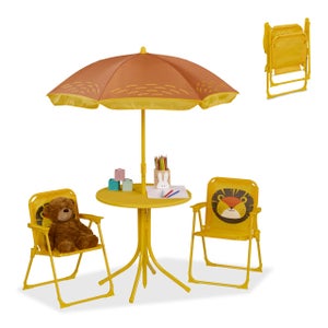 Tavolino Da Picnico Bambini Relaxdays - Legno Bianco, Con Vaschette Gioco, 50x89x85cm - Foto 5