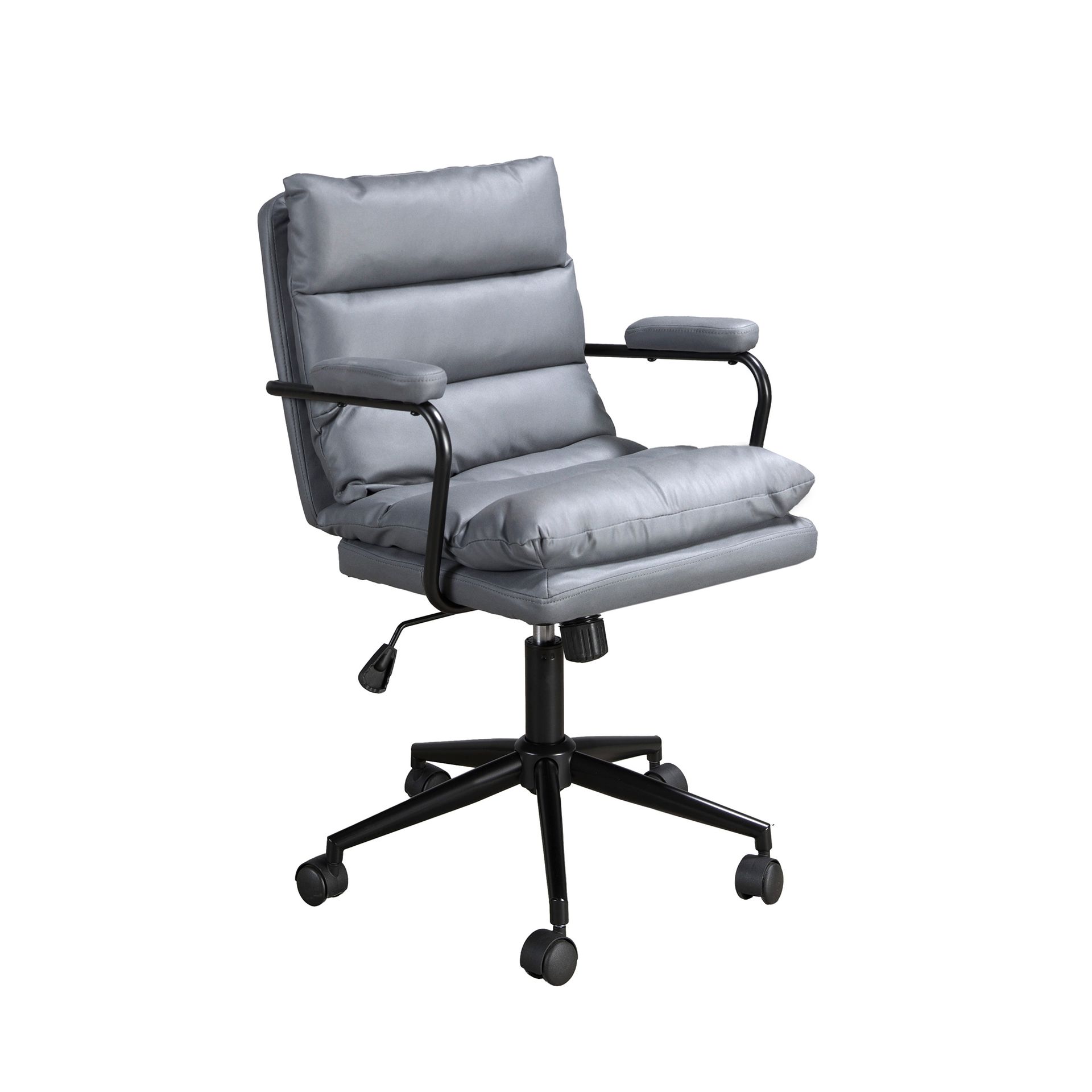 Obrotowy fotel biurowy szary materiał 59 x 63 x 90 cm