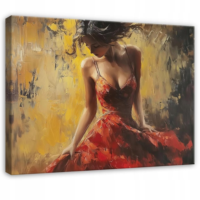 Tableau Deco femme abstrait pastel 100x70 cm xxl Impression sur toile décoration murale intissée pour salon chambre cuisine