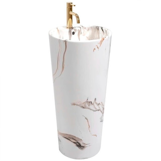 Umywalka Wolnostojąca Rea Blanka Marble Biały 40 X 40