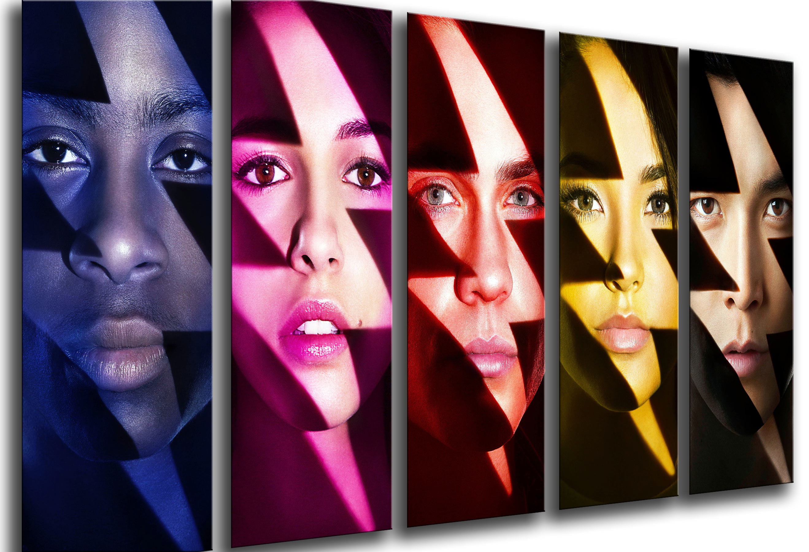 Set cuadros power rangers, peliculas, impresión digital sobre madera