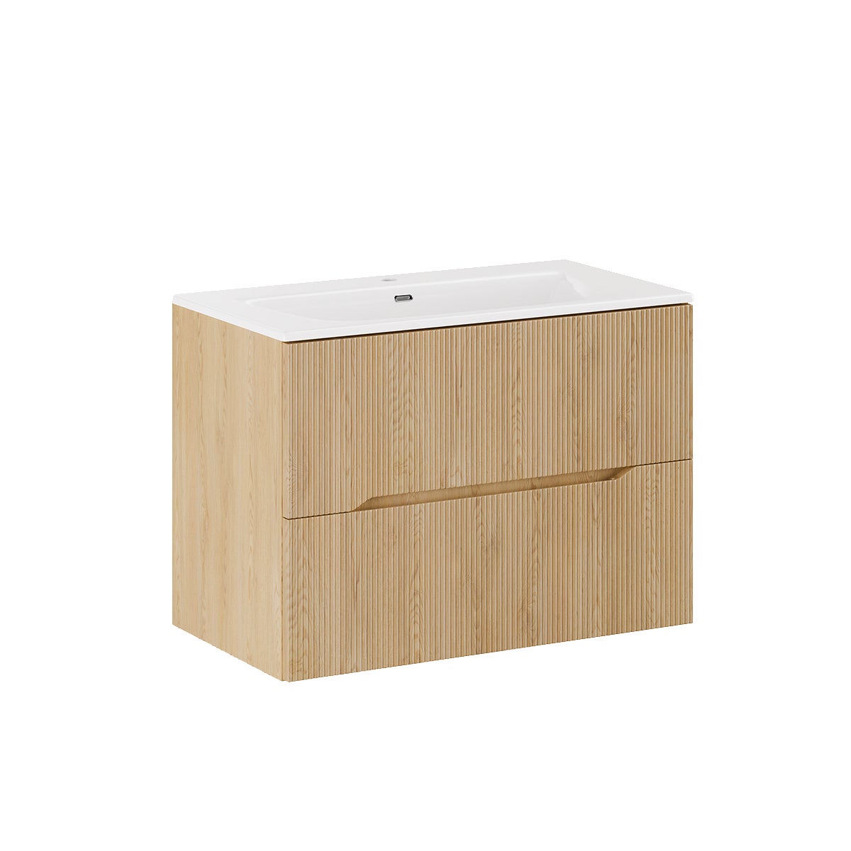 Szafka pod umywalkę NORDIC CREMONA 2S 80cm dąb cremona z umywalką wpuszczaną SKY COMAD 1 szt.