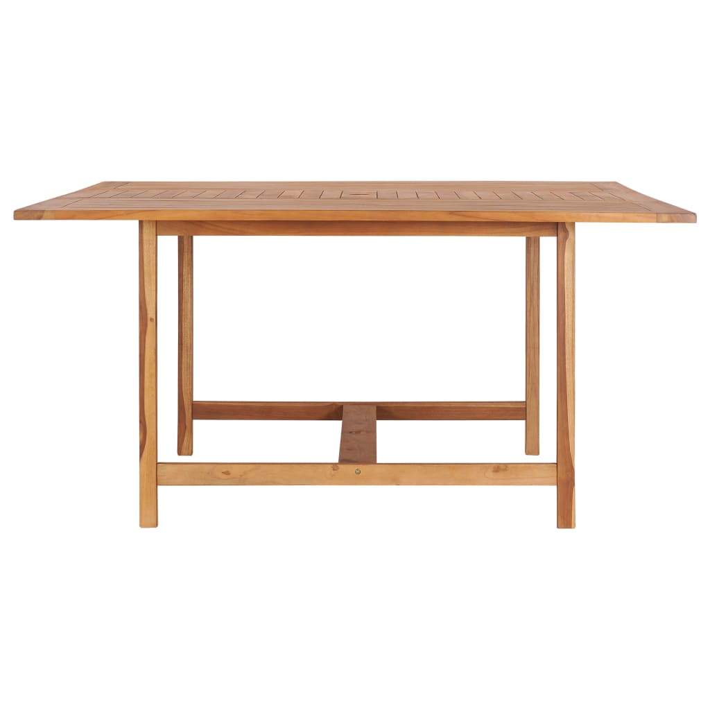 Table à manger de jardin carré en Bois Marron 4 places - 2