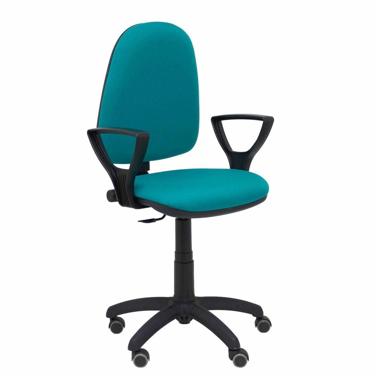 Silla OFICINA PYC 04CP Sedia Da Ufficio Ergonomica Con Braccioli Fissi, Meccanismo A Contatto Permanente, Imbottita In Tessuto BALI Giallo, Base A 5 Razze, Prodotta In Spagna