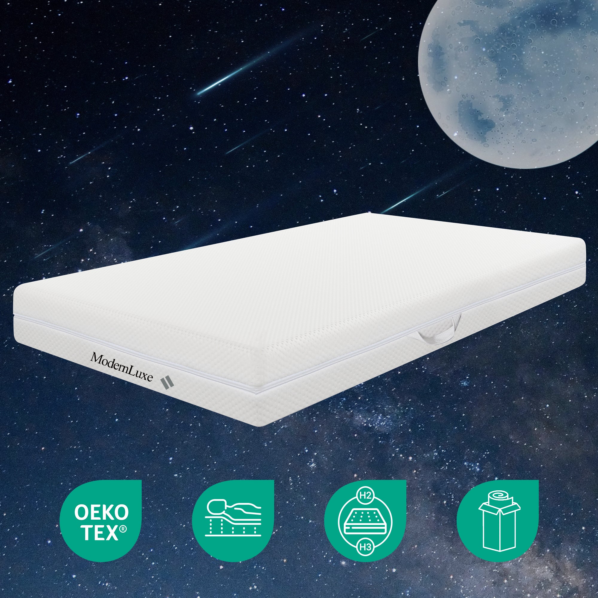 Matelas 90 x 200 cm mousse 7 zones de confort ép.20cm - Merax - 4