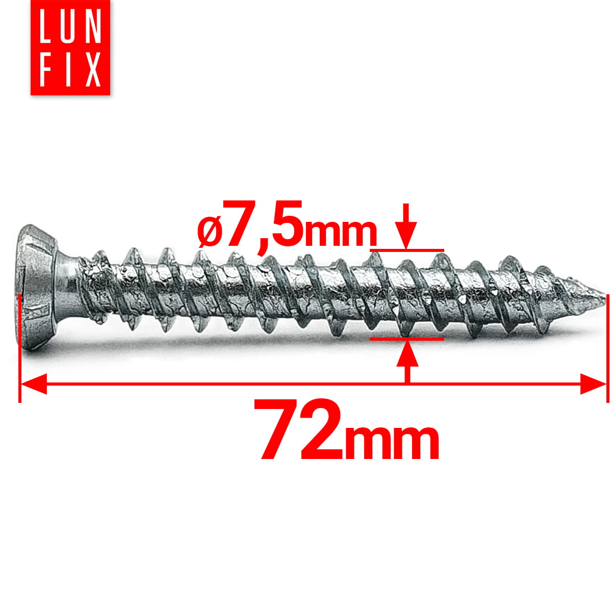 Wkręty do ościeżnic 7,5x72mm 100szt. - 2