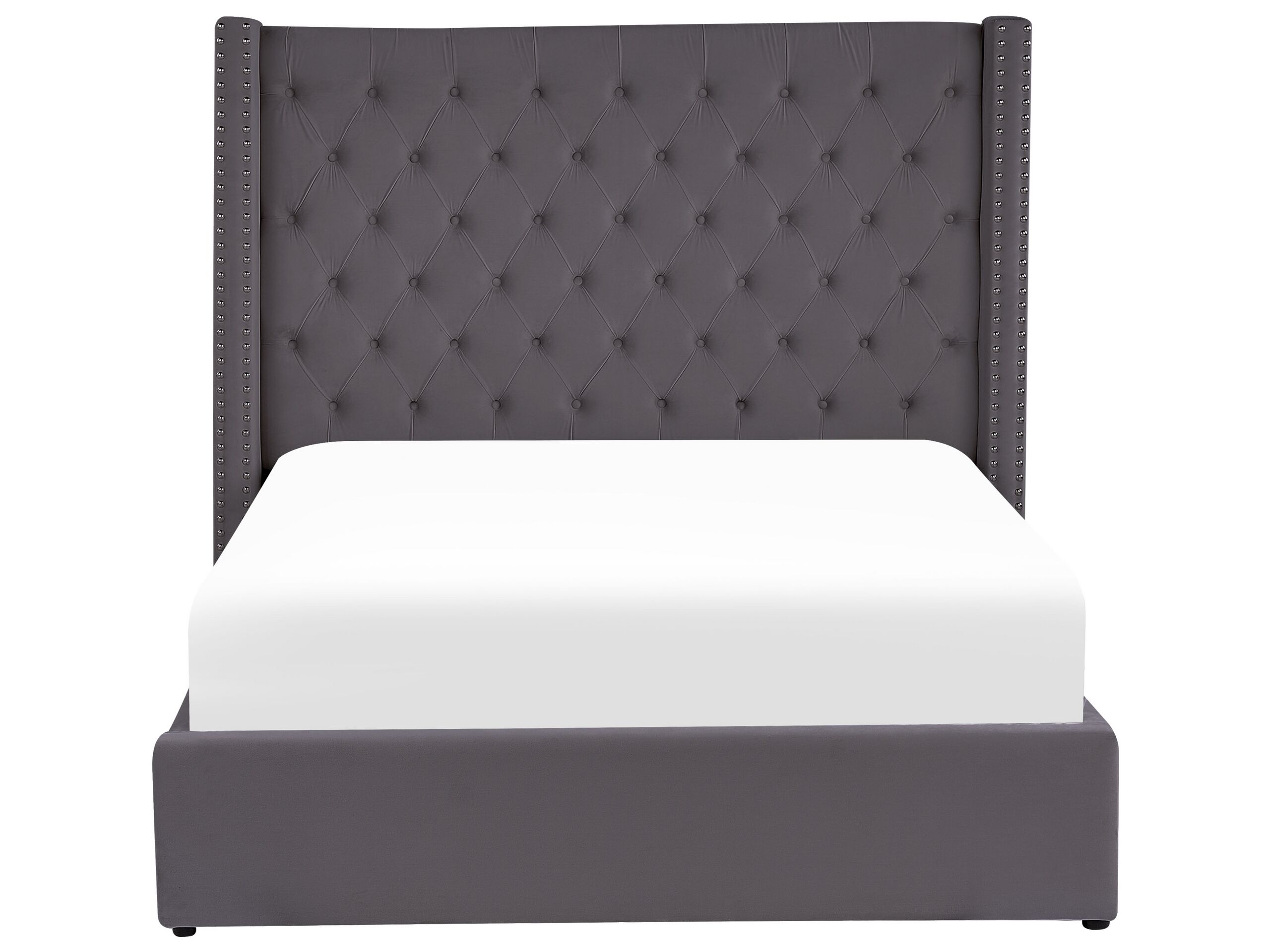 Letto contenitore Velluto LUBBON 140 x 200 cm Grigio - 4
