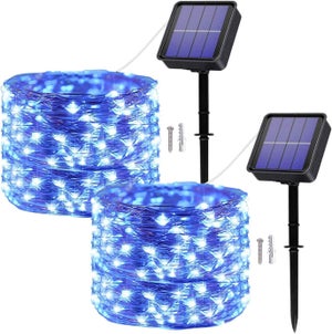 1 confezione di luci solari a forma di fuochi d'artificio, da esterno, con 90/120/150 LED, impermeabili, luci solari da giardino a fiore, con 8 modalà di illuminazione, luci fata decorative, luci a