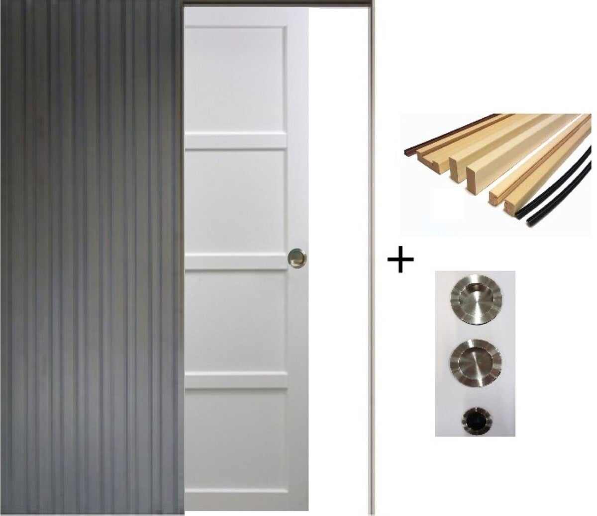 Porte Coulissante Tamera Blanc H204 X L83, Galandage Et Kit Finition Gd ...