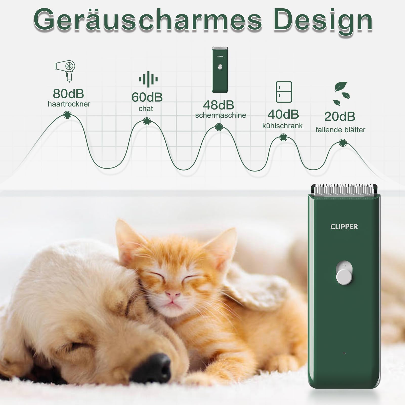 BEXTCOK Aparador de pelos para animais de estimação, aparador de pelos para cães e gatos, máquina de cortar cabelo elétrica silenciosa à prova de água - 2
