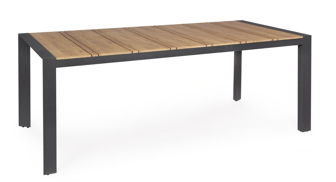 Stół Elias 198X100 Antracytowy, do ogrodu i tarasu, z listwami z tworzywa sztucznego.