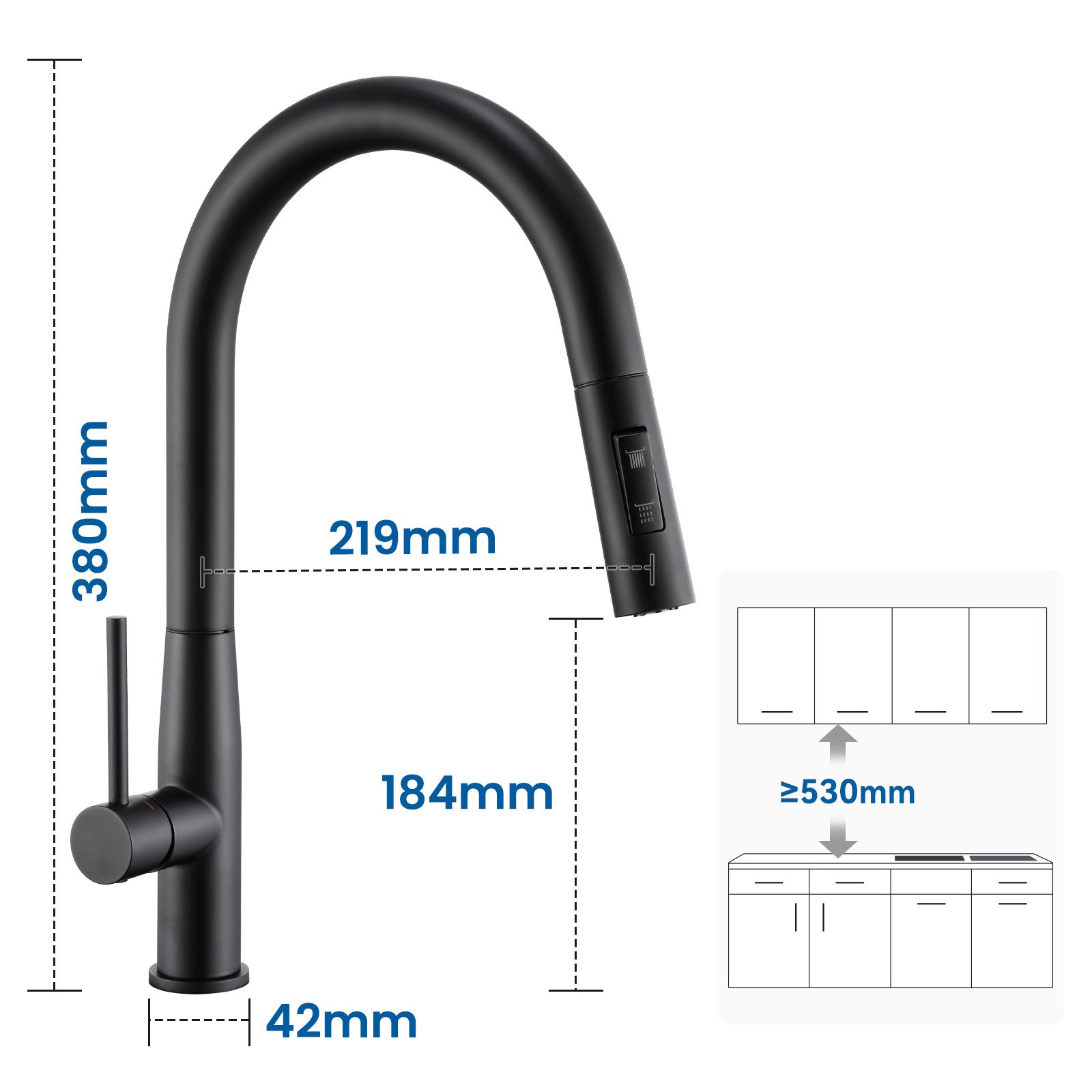 Rubinetto da cucina, Miscelatore da cucina con doccetta estraibile,Rubinetti da cucina 2 getti,Rotativo a 360°,2 modalità di spruzzatura - 5