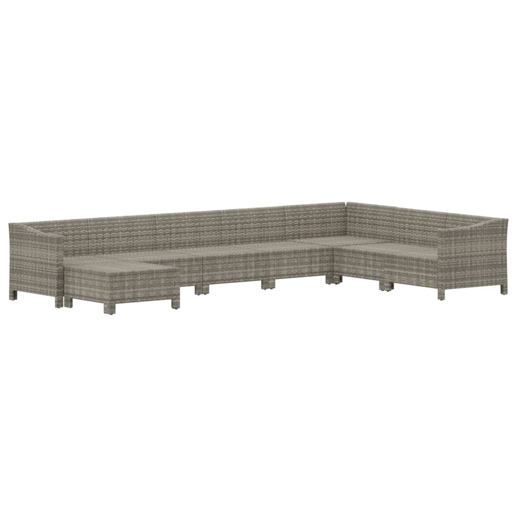 The Living Store - Salon de jardin 8 pcs avec coussins Gris Résine tressée - 4