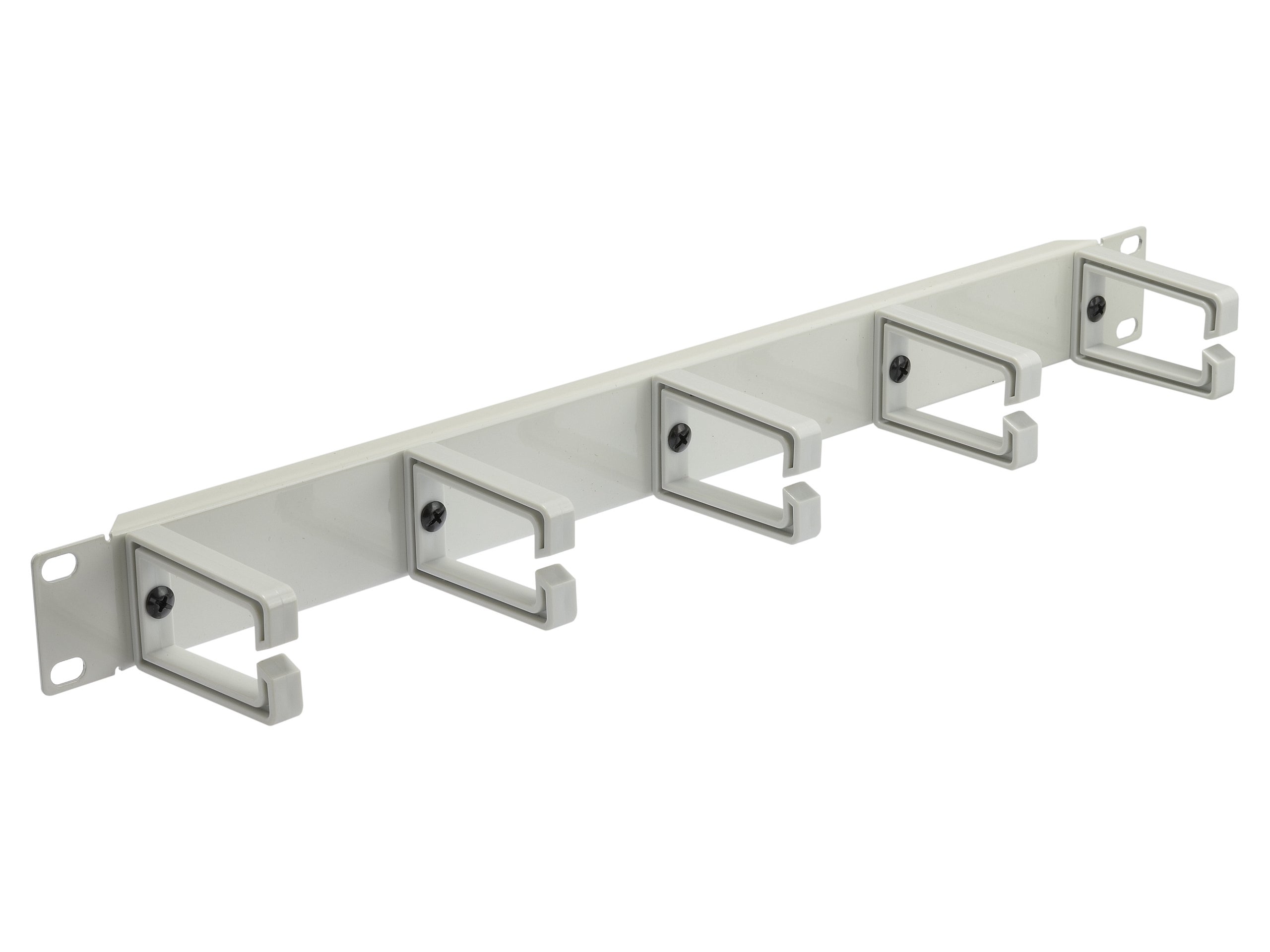 NEKU Organizer kabli RACK 19'' 1U organizator metalowy z uchwytami SZARY