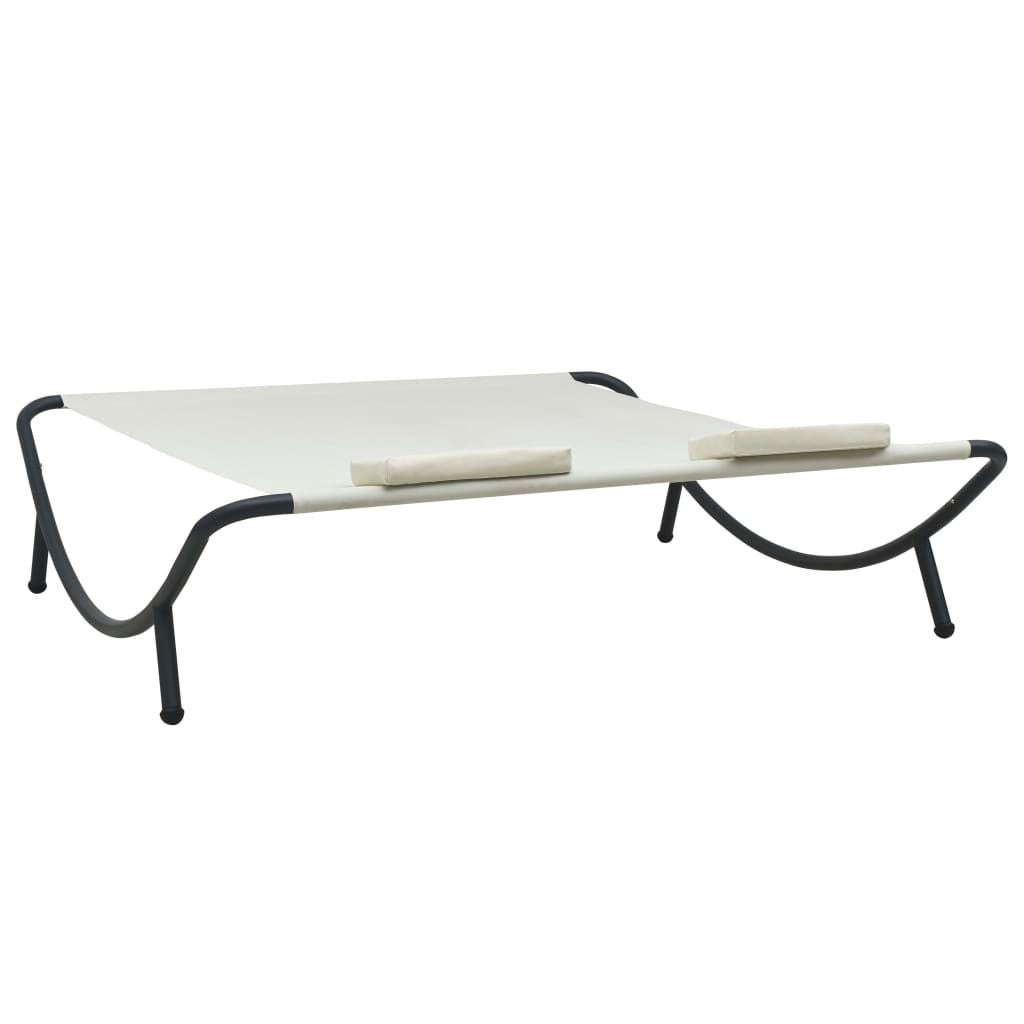 Chaise longue d'extérieur Tissu Crème - 4