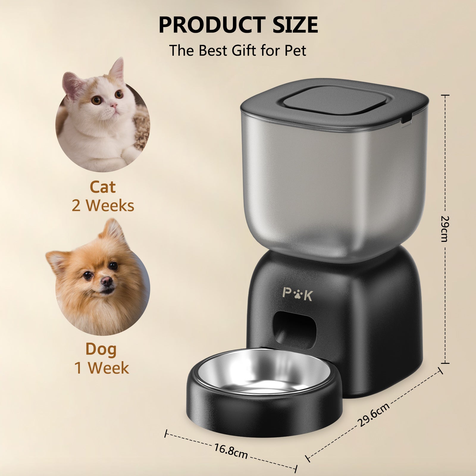3L Distributeur Croquettes Chat Automatique Noir Mangeoire Automatique pour Chat, Peut Nourrir 4 Repas par Jour - 5
