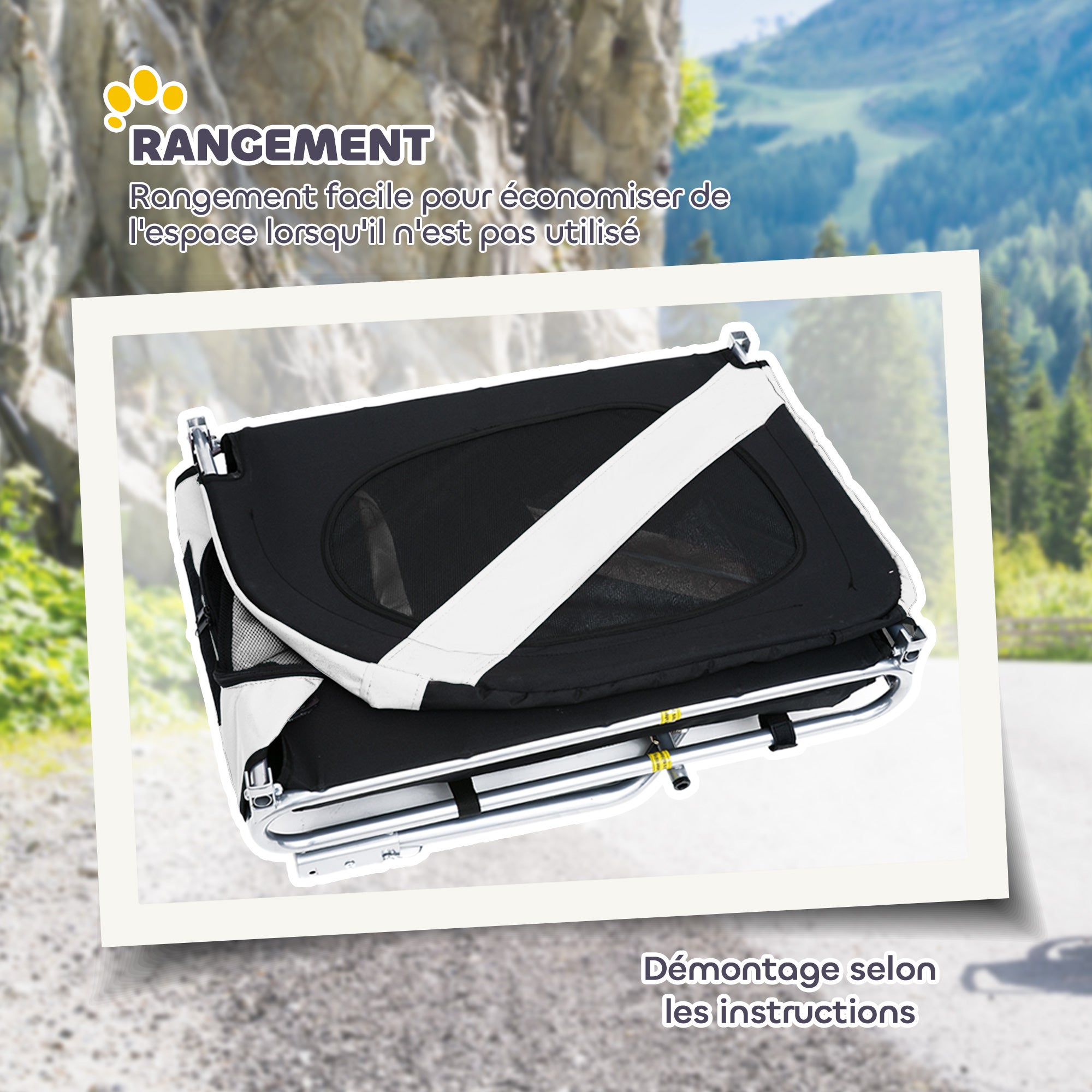 Remorque vélo pour chien animaux Acier PawHut - 5
