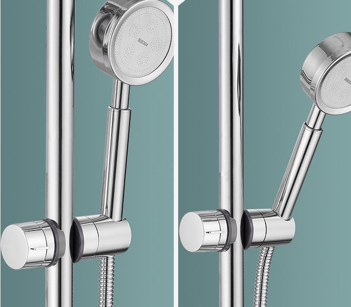 Support de douche 20-25mm ABS réglable main remplacement Rail de douche tête curseur support à pince support Chrome pour salle de bain - 5