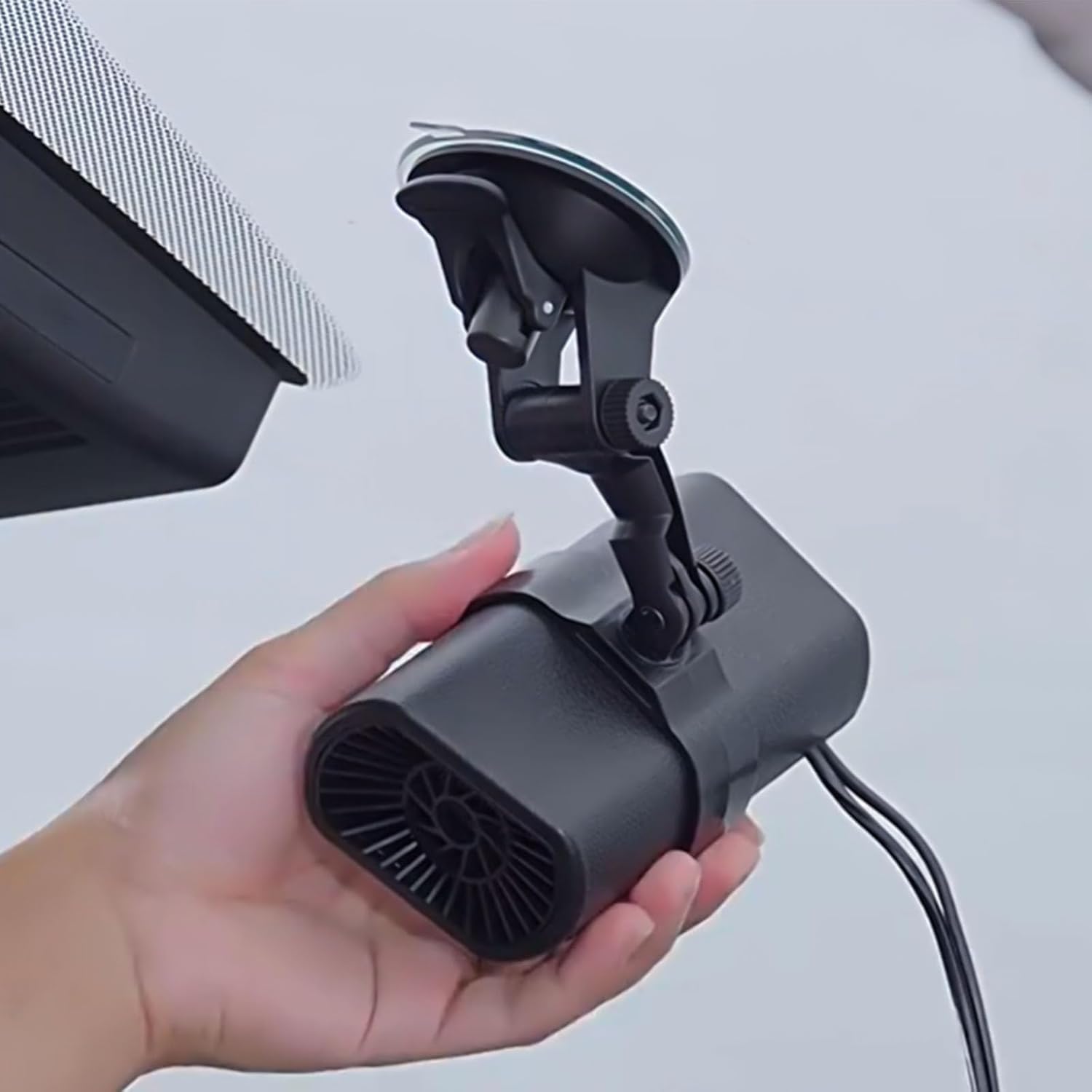 Odmrażacz samochodowy - przenośna suszarka do szyb samochodowych 12 V, szybkie nagrzewanie, odmrażanie i usuwanie zaparowania, regulacja 360 stopni z - 2