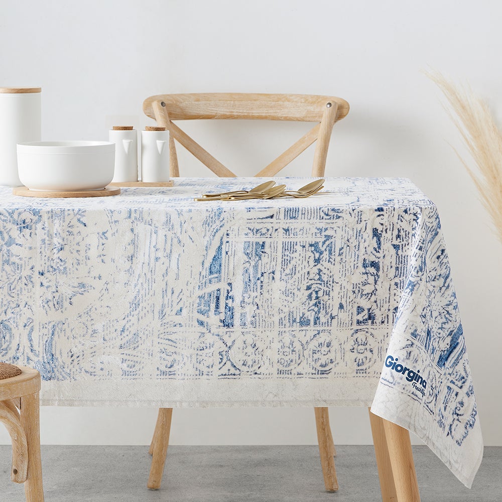 Mantel antimanchas para mesa rectangular, 100% algodón, mantel picnic - 150x220cm - persa