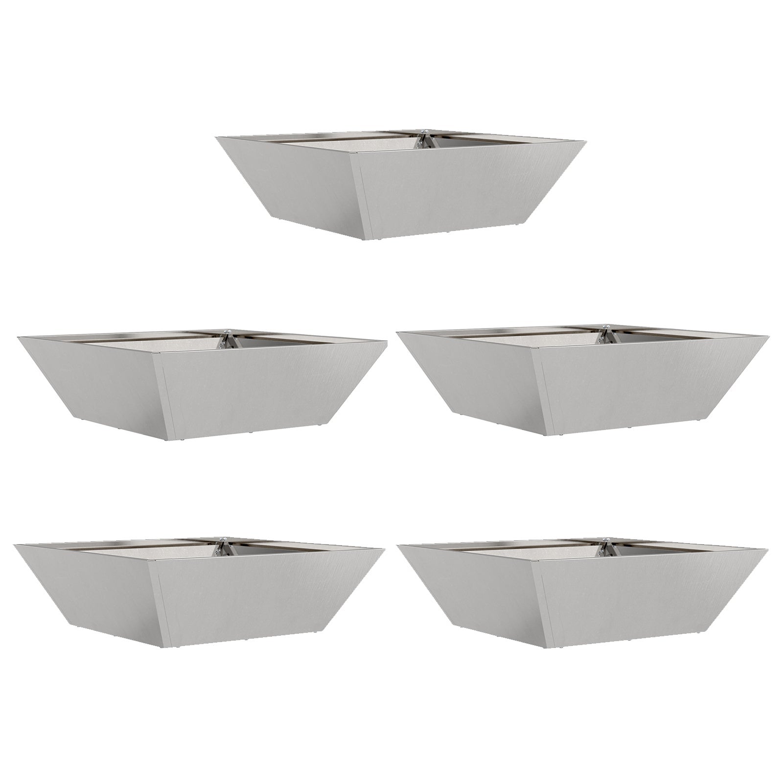 Doniczka ogrodowa 5 pcs Srebrny 50 x 50 x 15 cm Stal nierdzewna vidaXL