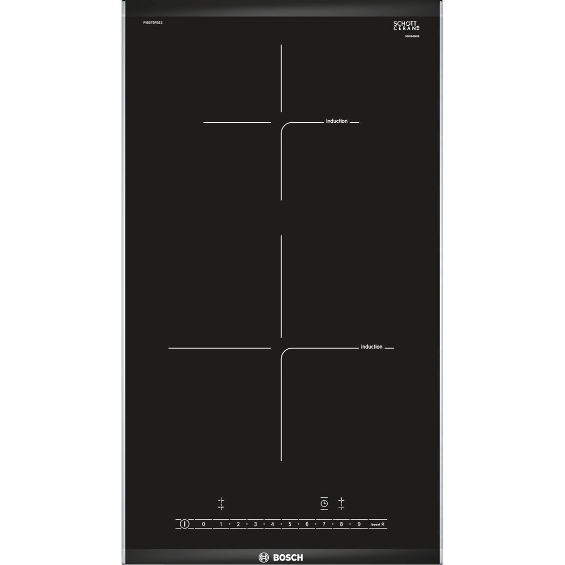 Bosch PIB375FB1E Table de cuisson en acier inoxydable Table de cuisson à induction encastrable 2 feux Noir - 2