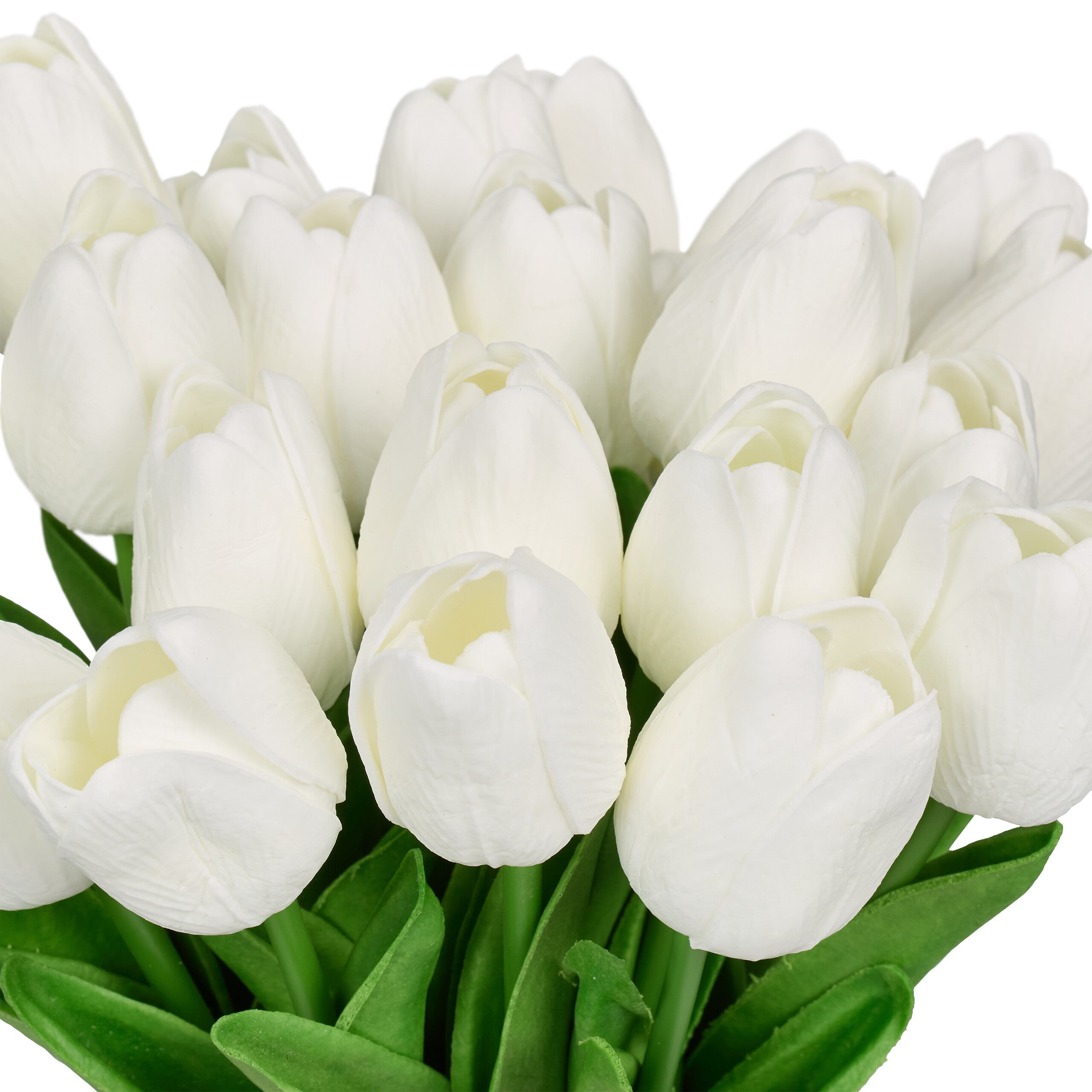 Fiori Artificiali Tulipani Bianchi Con Vaso In Ceramica - Altezza 30 Cm, Pianta Decorativa Realistica - 3