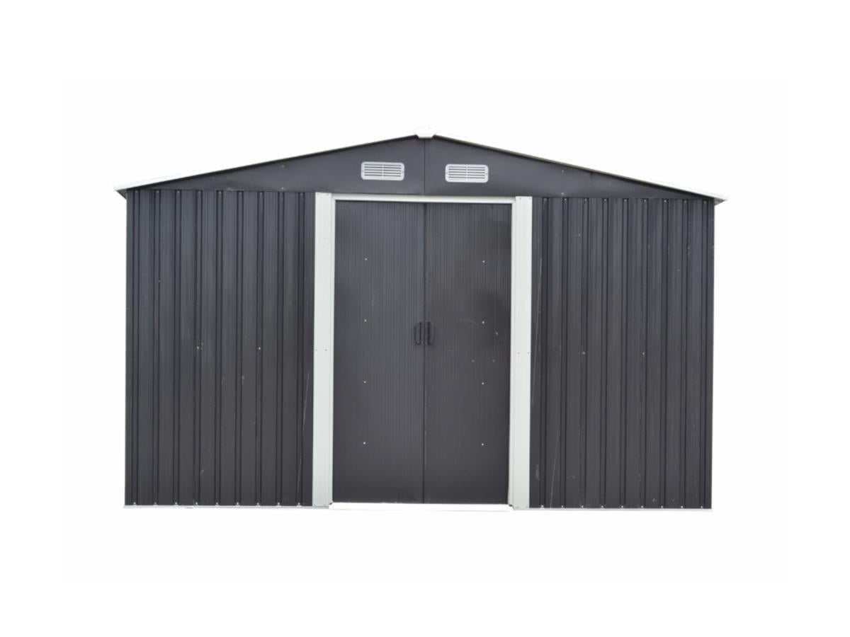 Abri de jardin métal en acier galvanisé gris 12,5 m² - MANSO - 8