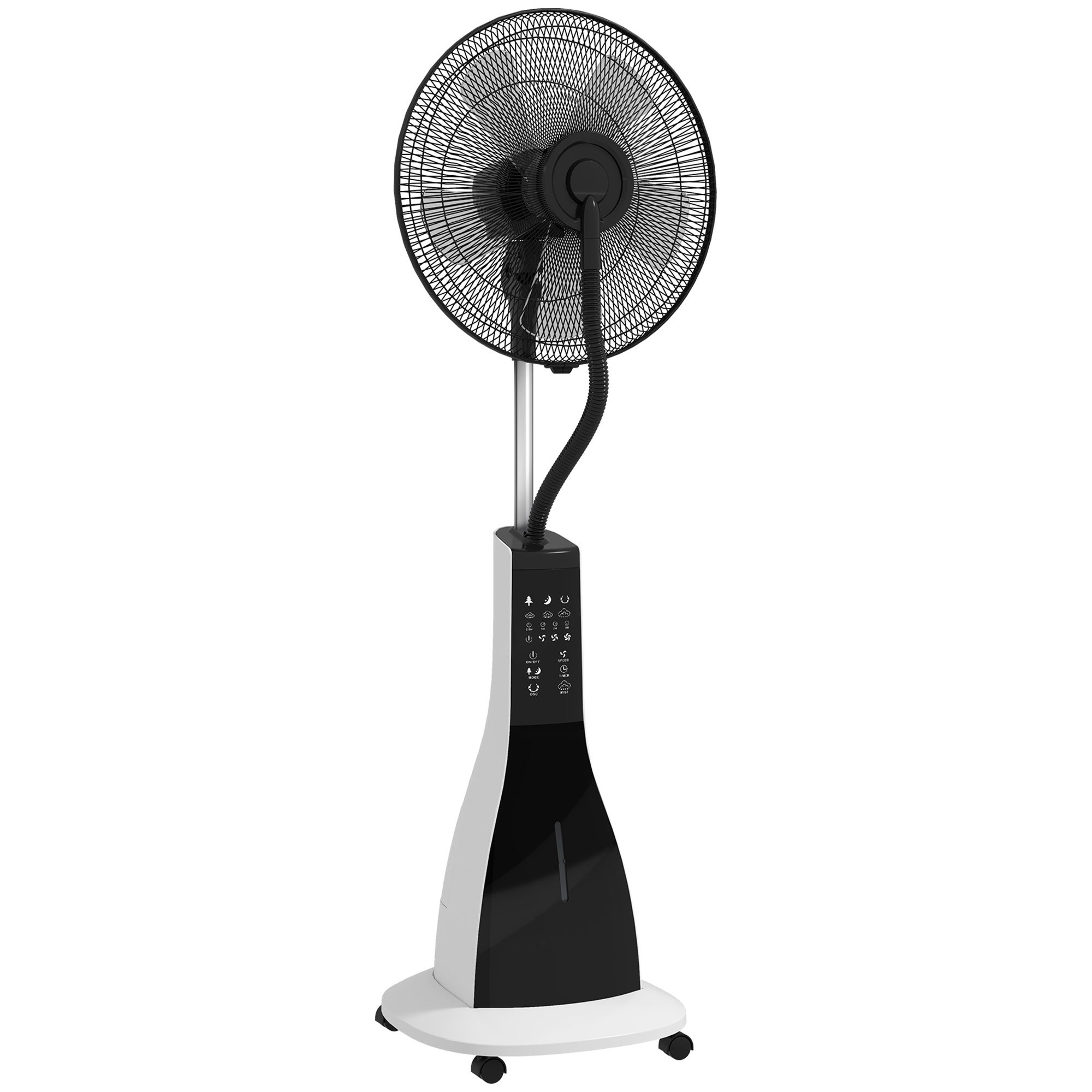 Wentylator stojący z funkcją mgiełki 90 W, zbiornik 3 l, 3 prędkości, oscylacja, pilot zdalnego sterowania, czarny