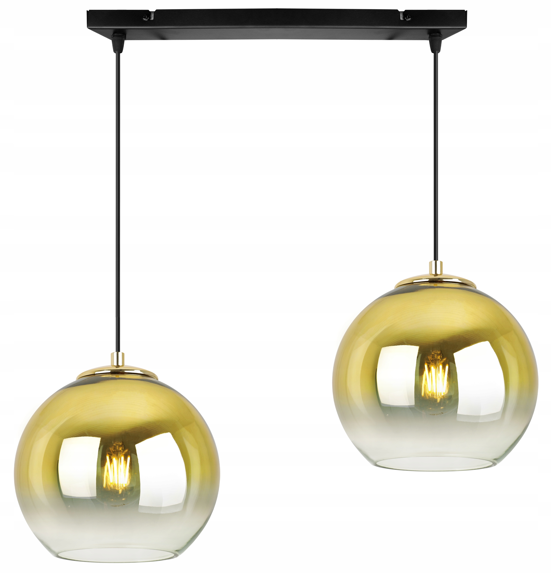 Lampa sufitowa wisząca Beren Gold modern 2xE27 20cm abażur kula złota Light Home LH