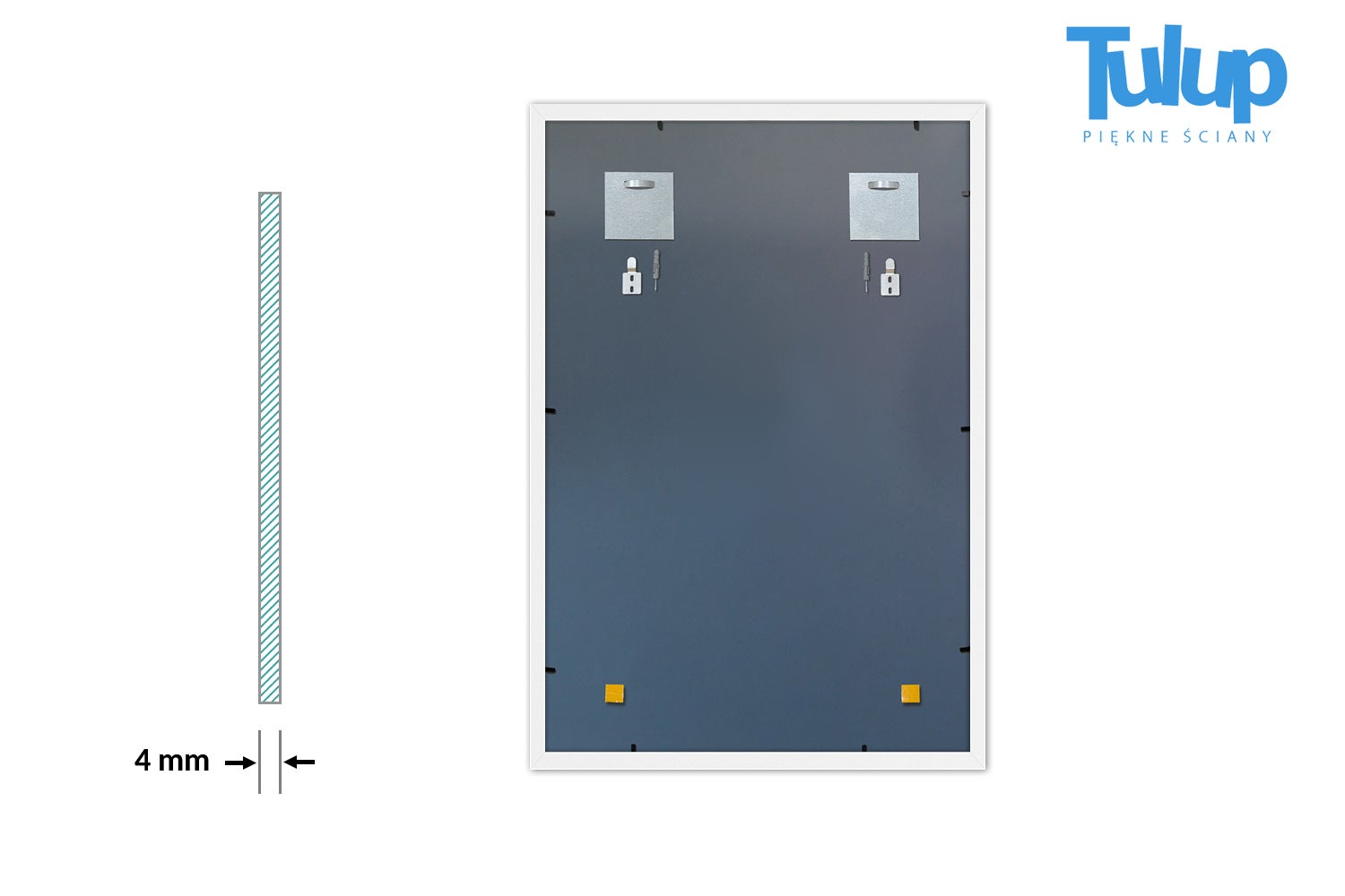 Specchio decorativo MDF bianco, ideale per soggiorno o corridoio 83x63 cm, ArtPrintCave - 7