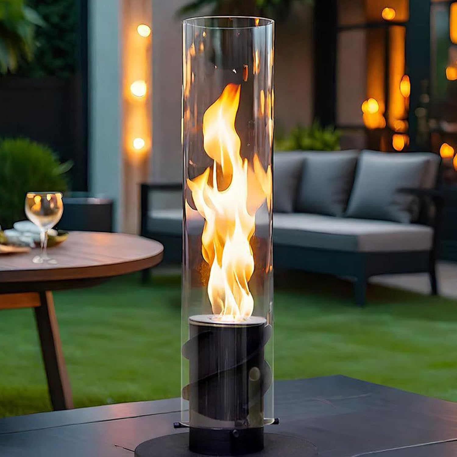 Cheminée De Table à L'éthanol En Forme De Tornade - 28 Cm Ou 40 Cm - Décoration Intérieure Avec Flamme Réglable - Chauffage D'appoint Et Veilleuse