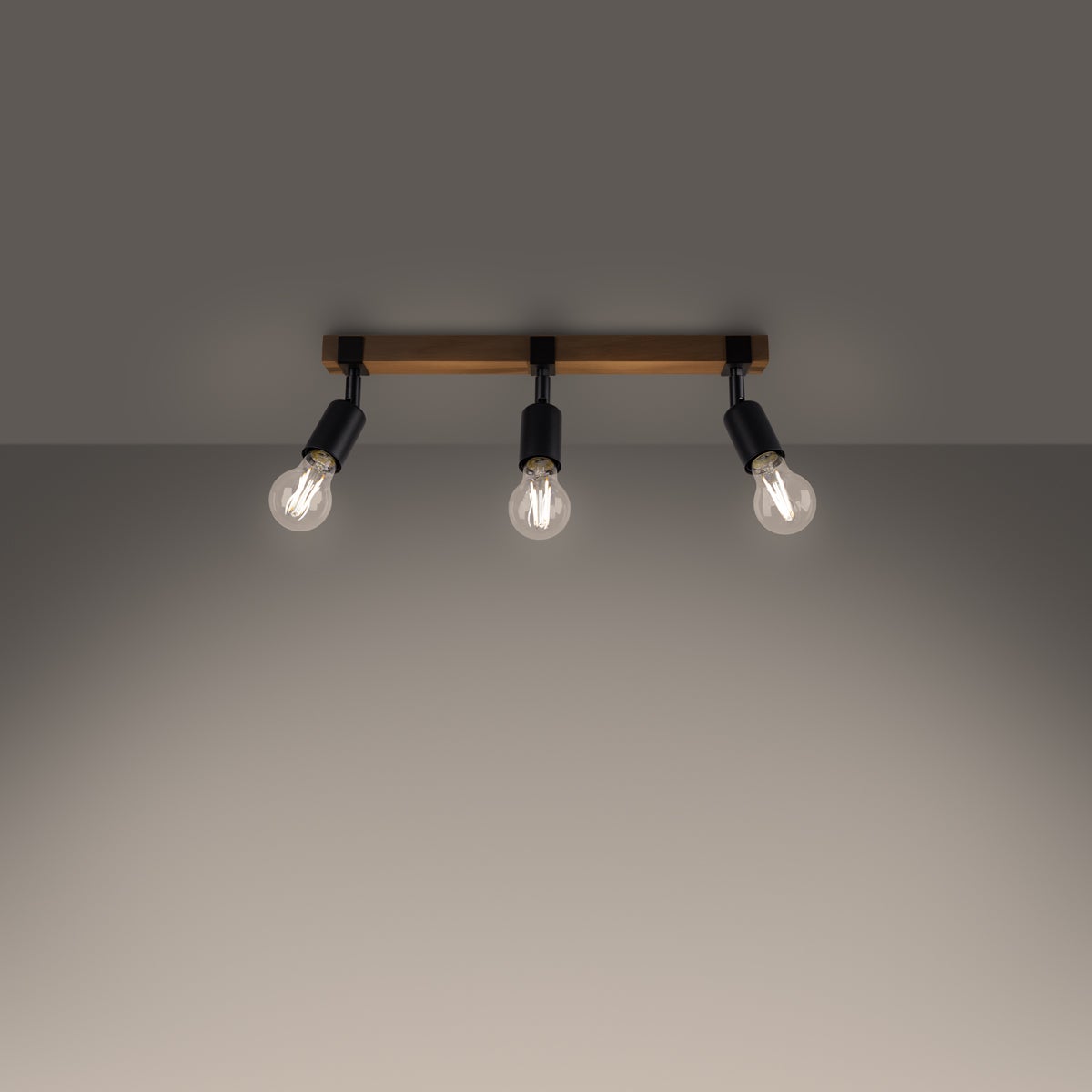 Plafon SHAD 3 czarny LED 3000K - 53x15x14cm Sollux