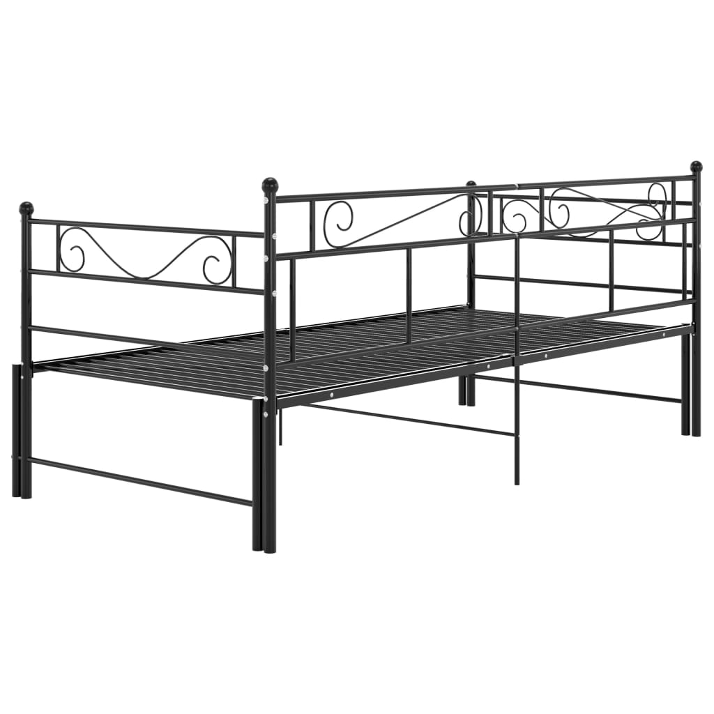 Maison Exclusive - Cadre de canapé-lit extensible sans matelas Noir Métal 90x200cm - 9